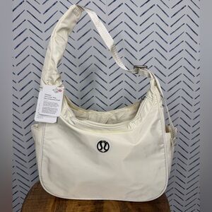 NWT Lululemon Inspired City Nylon Ivory Shoulder Tote Bag 4L